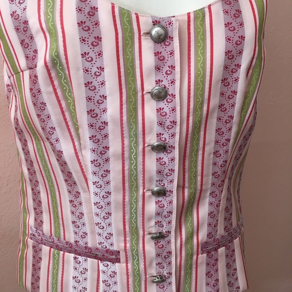 Vintage Cottagecore Corset Top Vest Pastel Pink Made in Germany Barbiecore - Picture 5 of 16